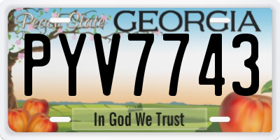 GA license plate PYV7743