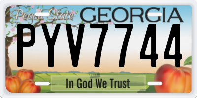 GA license plate PYV7744