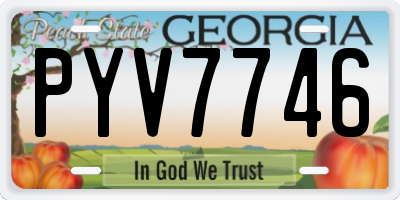 GA license plate PYV7746