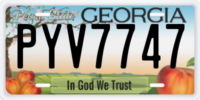 GA license plate PYV7747