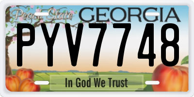 GA license plate PYV7748