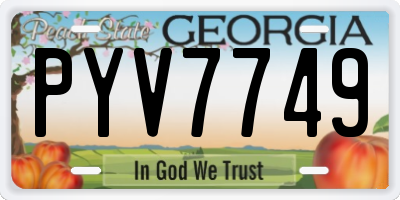 GA license plate PYV7749