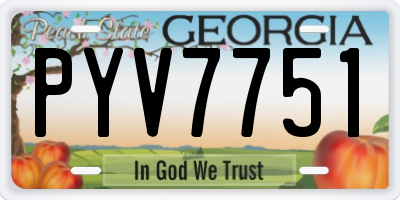 GA license plate PYV7751
