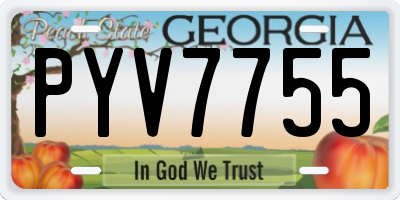 GA license plate PYV7755