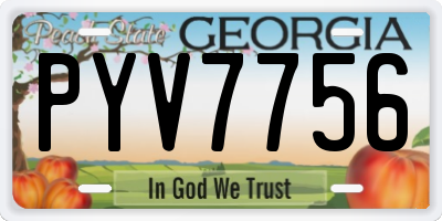 GA license plate PYV7756