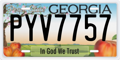 GA license plate PYV7757