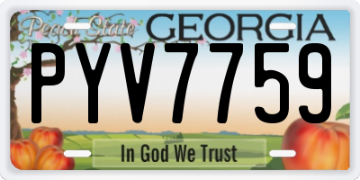 GA license plate PYV7759