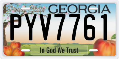 GA license plate PYV7761