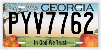 GA license plate PYV7762