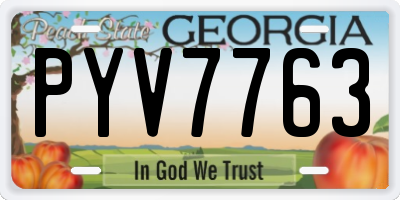 GA license plate PYV7763