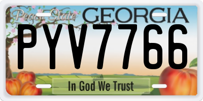 GA license plate PYV7766