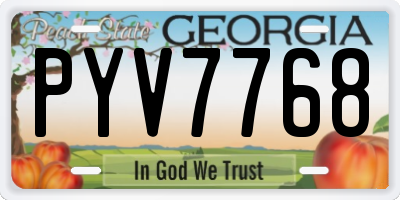 GA license plate PYV7768