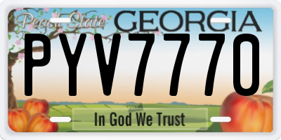 GA license plate PYV7770