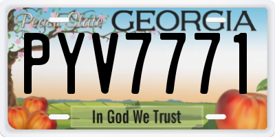GA license plate PYV7771