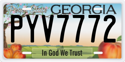 GA license plate PYV7772