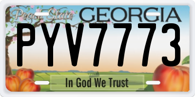GA license plate PYV7773