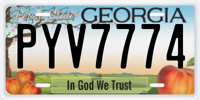 GA license plate PYV7774
