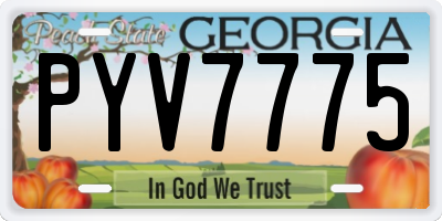GA license plate PYV7775