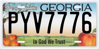 GA license plate PYV7776