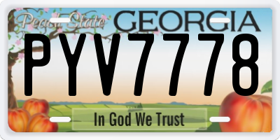 GA license plate PYV7778