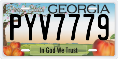 GA license plate PYV7779