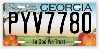GA license plate PYV7780