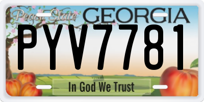 GA license plate PYV7781