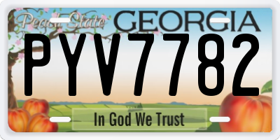 GA license plate PYV7782