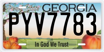 GA license plate PYV7783