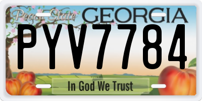 GA license plate PYV7784