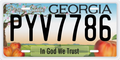 GA license plate PYV7786