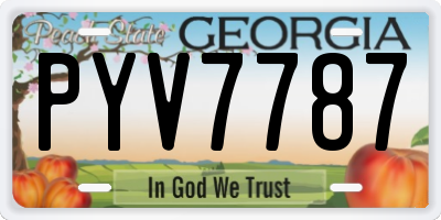 GA license plate PYV7787