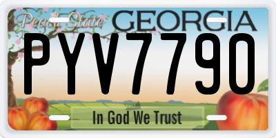 GA license plate PYV7790
