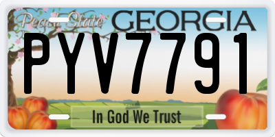 GA license plate PYV7791