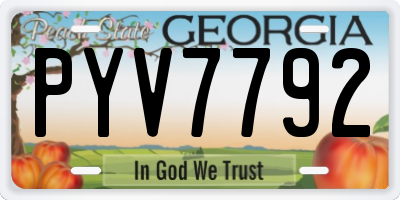 GA license plate PYV7792