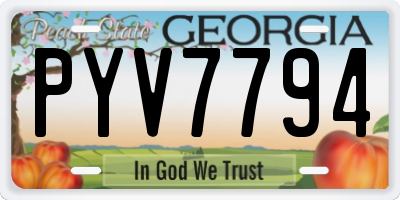GA license plate PYV7794