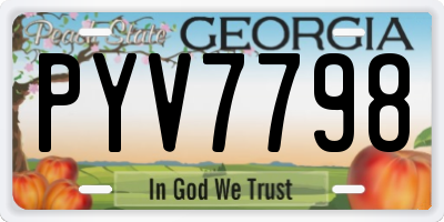GA license plate PYV7798