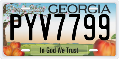 GA license plate PYV7799