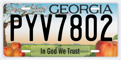 GA license plate PYV7802