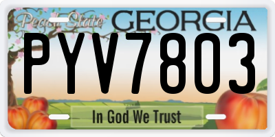 GA license plate PYV7803