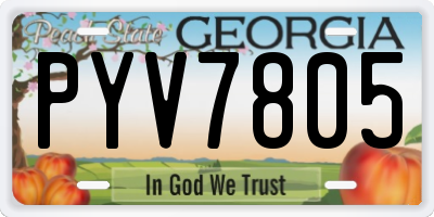 GA license plate PYV7805