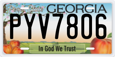 GA license plate PYV7806