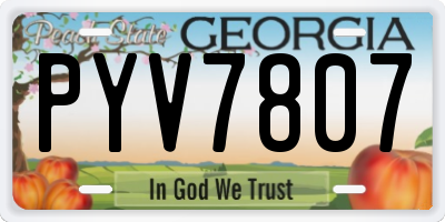 GA license plate PYV7807