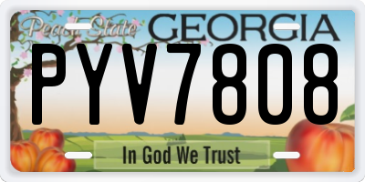 GA license plate PYV7808