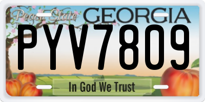 GA license plate PYV7809