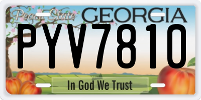 GA license plate PYV7810