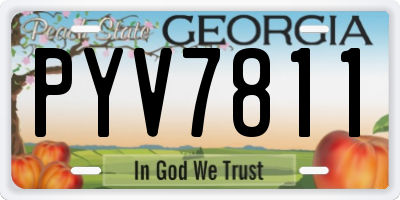 GA license plate PYV7811