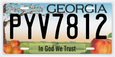 GA license plate PYV7812