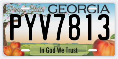 GA license plate PYV7813