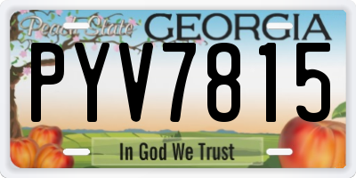 GA license plate PYV7815